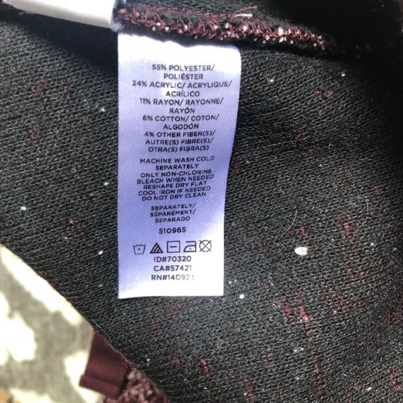 LOFT, Burgundy Tweed, Lightweight, Mini-skirt, Size: Small - Picture 5 of 7